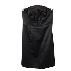 The Limited Black Strapless Satin Mini Dress | Size 6